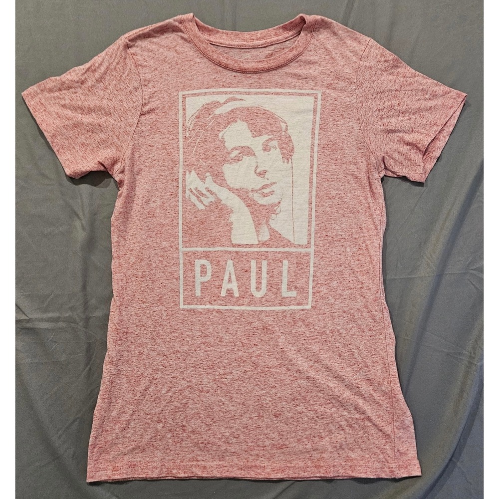 McCartney Paul Graphic T-Shirt Women Small Pink Short Sleeve Band Tee